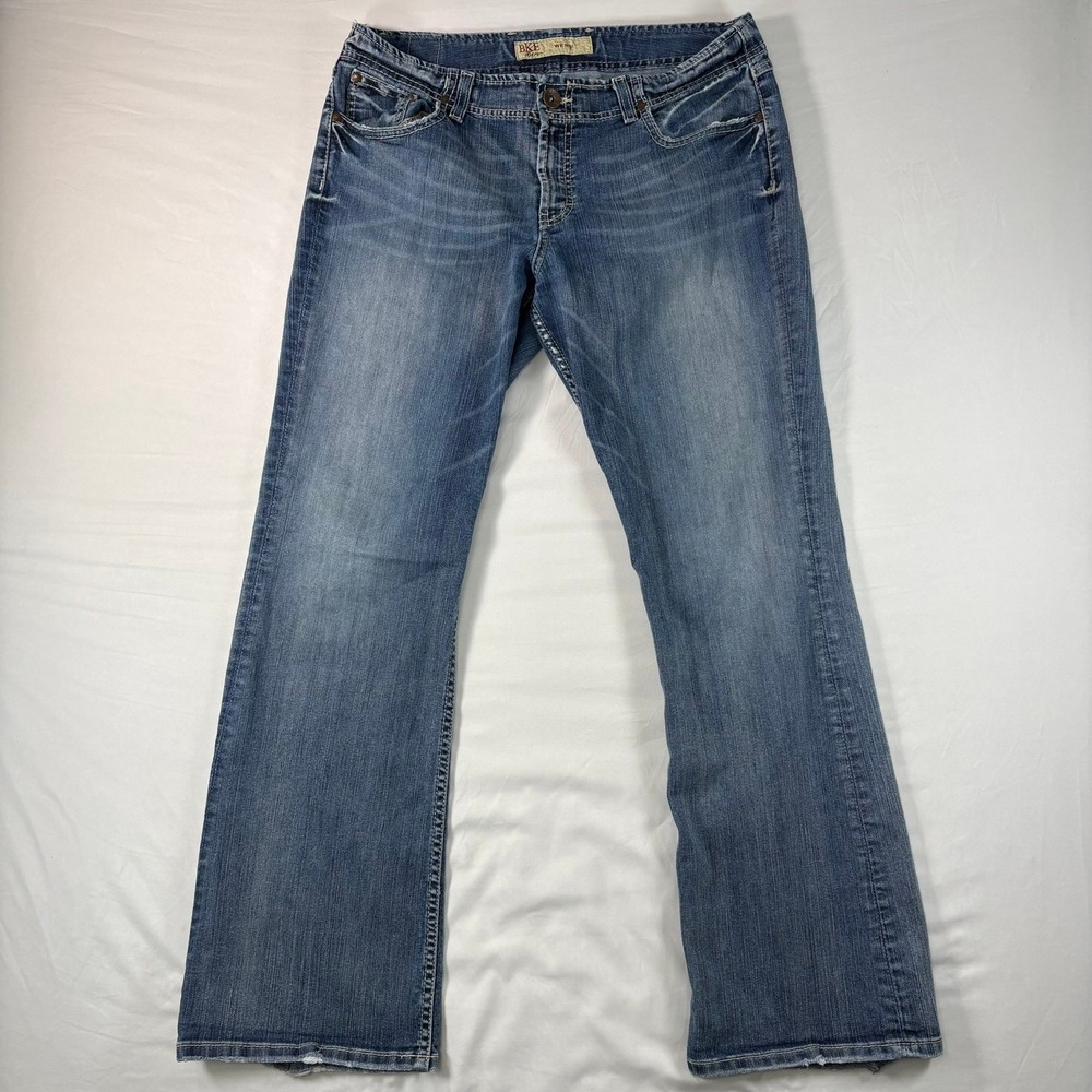 BKE Wendi Jeans Womens 32x31.5 Blue Denim Bootcut‎ Y2K Distressed